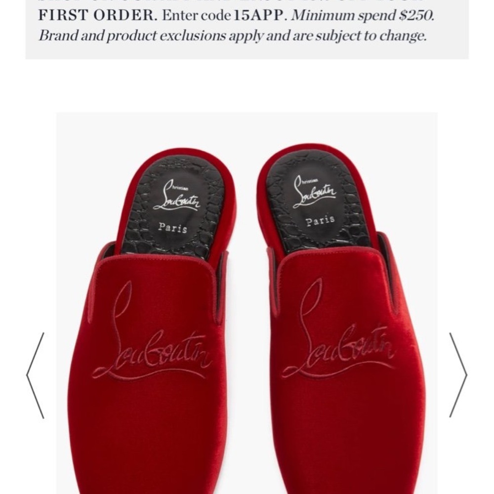 Christian Louboutin Red Velvet Loafers